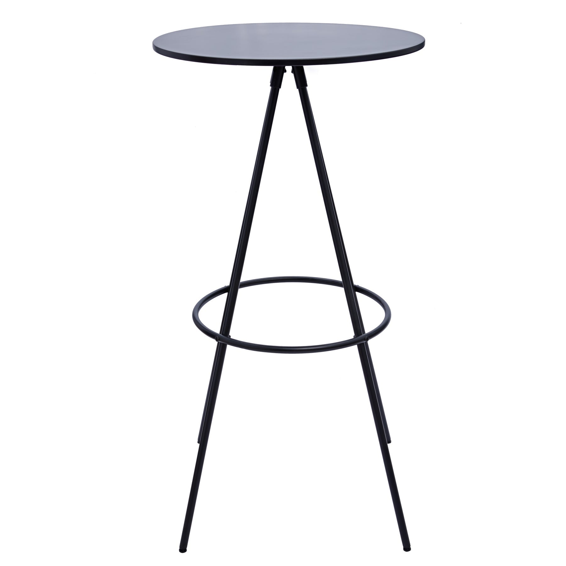 31" Black Rounded Wood and Iron Bar Table