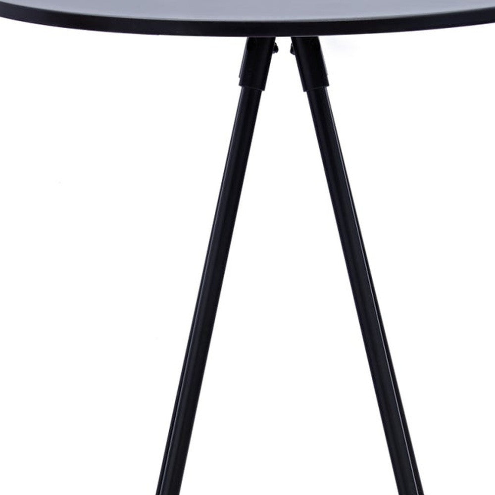 31" Black Rounded Wood and Iron Bar Table