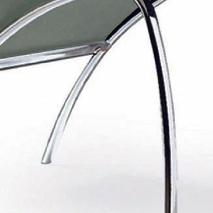 Set of Two Gray and Silver Upholstered Faux Leather Dining Side Chairs
