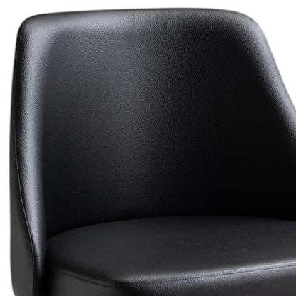 Black and Gold Faux Leather Adjustable Height Swivel Rolling Office Chair