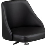 Black and Silver Faux Leather Adjustable Height Swivel Rolling Office Chair