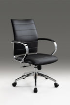 Black and Silver Adjustable Height Swivel Rolling Office Chair