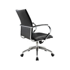Black and Silver Adjustable Height Swivel Rolling Office Chair