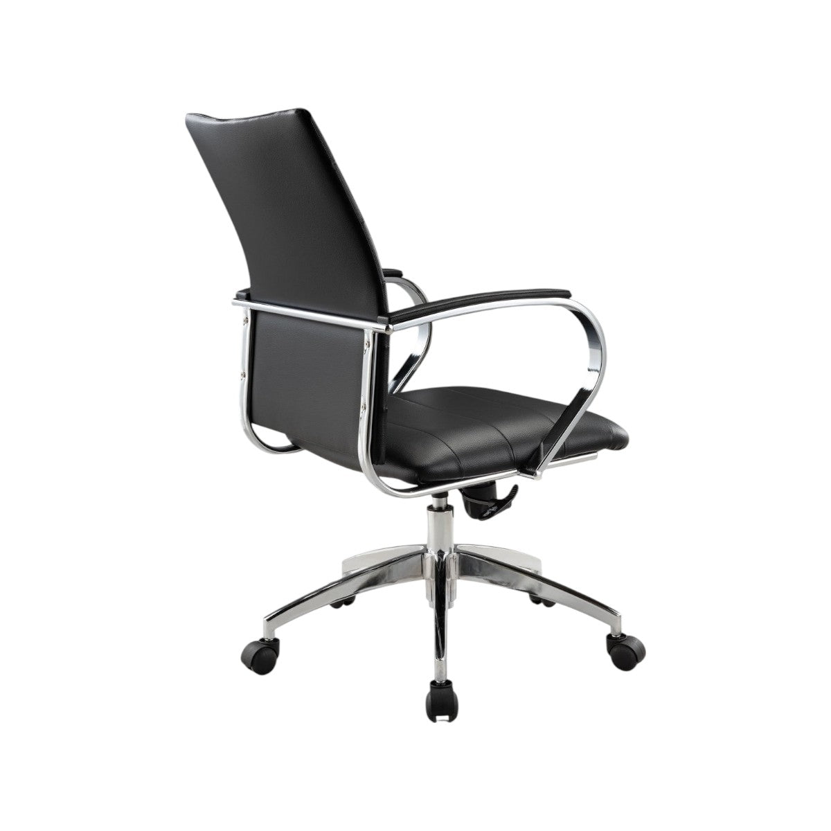 Black and Silver Adjustable Height Swivel Rolling Office Chair