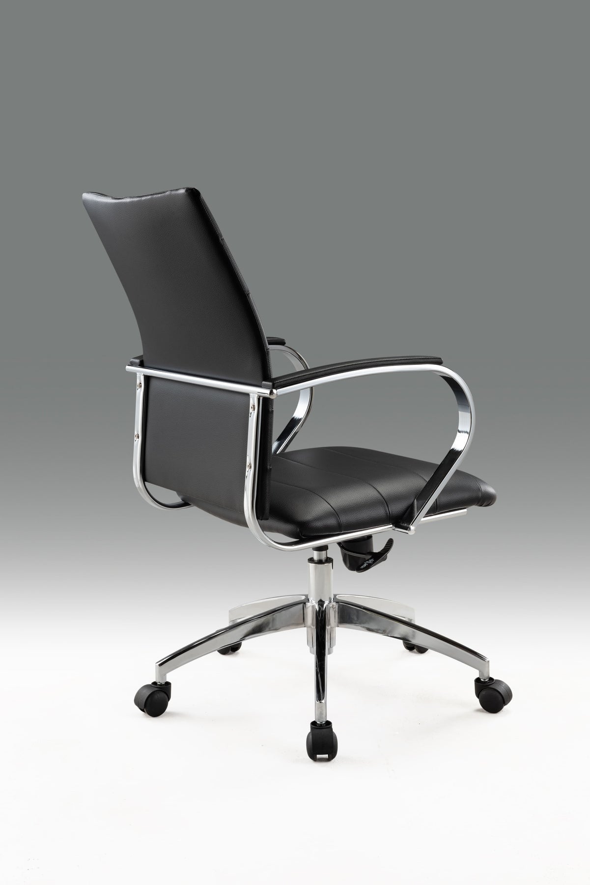 Black and Silver Adjustable Height Swivel Rolling Office Chair