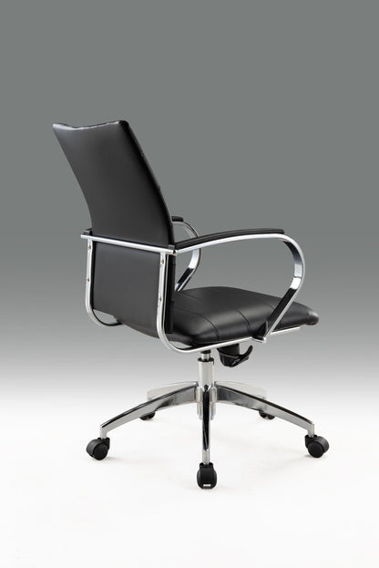 Black and Silver Adjustable Height Swivel Rolling Office Chair