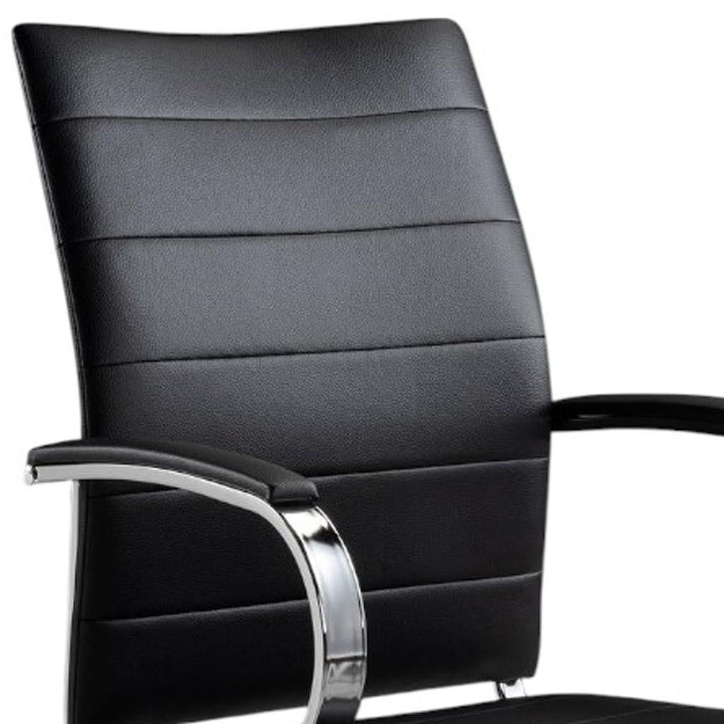 Black and Silver Adjustable Height Swivel Rolling Office Chair