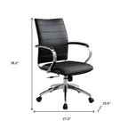 Black and Silver Adjustable Height Swivel Rolling Office Chair