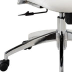 White and Silver Adjustable Height Swivel Rolling Office Chair