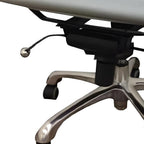 Gray and Silver Faux Leather Adjustable Height Swivel Rolling Office Chair