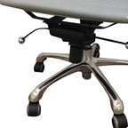 Gray and Silver Faux Leather Adjustable Height Swivel Rolling Office Chair