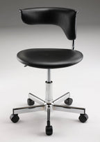 Black and Silver Adjustable Height Swivel Rolling Conference Office Chair