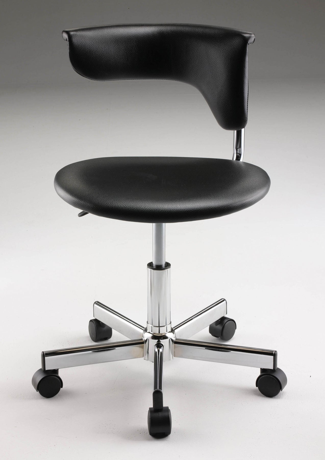 Black and Silver Adjustable Height Swivel Rolling Conference Office Chair