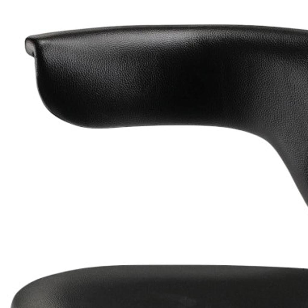 Black and Silver Adjustable Height Swivel Rolling Conference Office Chair