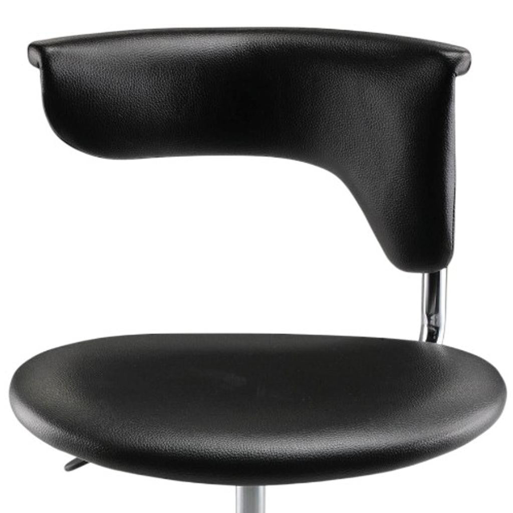 Black and Silver Adjustable Height Swivel Rolling Conference Office Chair