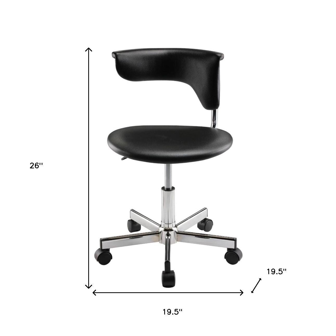 Black and Silver Adjustable Height Swivel Rolling Conference Office Chair