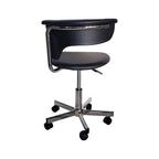 Black and Silver Adjustable Height Swivel Rolling Conference Office Chair