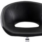 Black and Silver Faux Leather Adjustable Height Swivel Rolling Office Chair