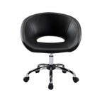 Black and Silver Faux Leather Adjustable Height Swivel Rolling Office Chair