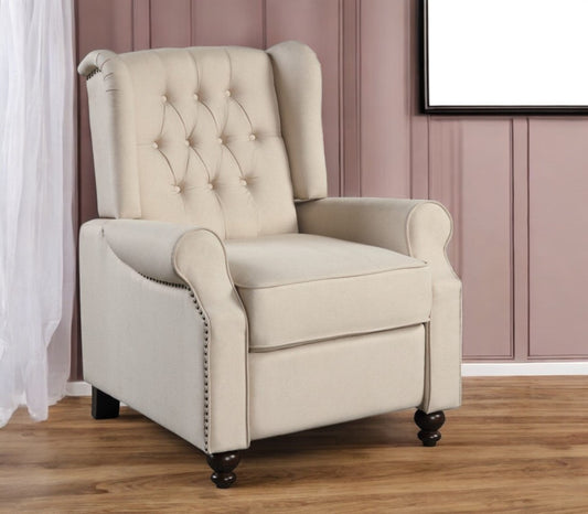 31" Beige Microfiber Manual Club Recliner