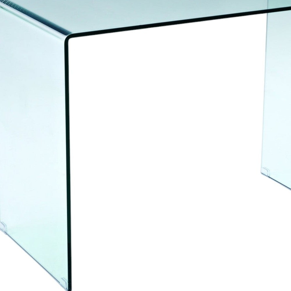 43" Clear Glass Computer Desk
