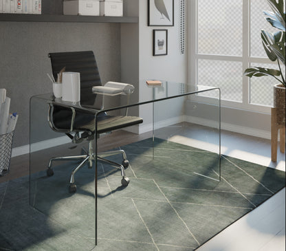 50" Clear Glass Computer Desk