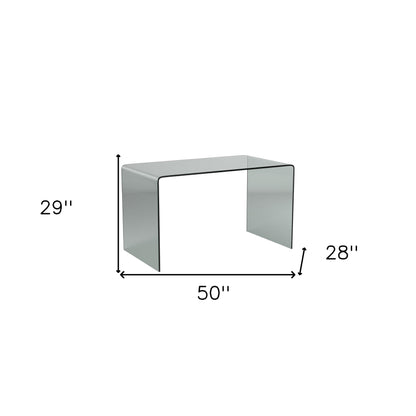 50" Clear Glass Computer Desk