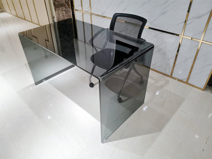 50" Gray Glass U Shape Computer Desk