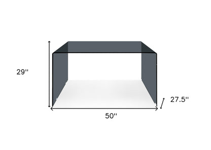 50" Gray Glass U Shape Computer Desk
