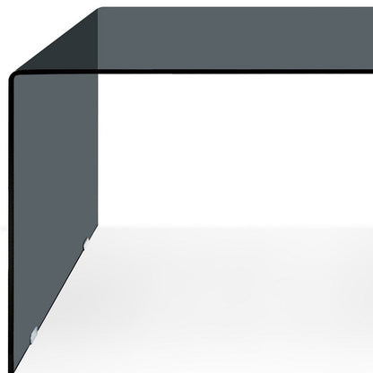 50" Gray Glass U Shape Computer Desk