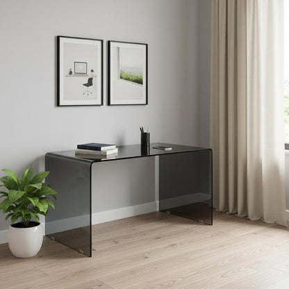 50" Gray Glass U Shape Computer Desk