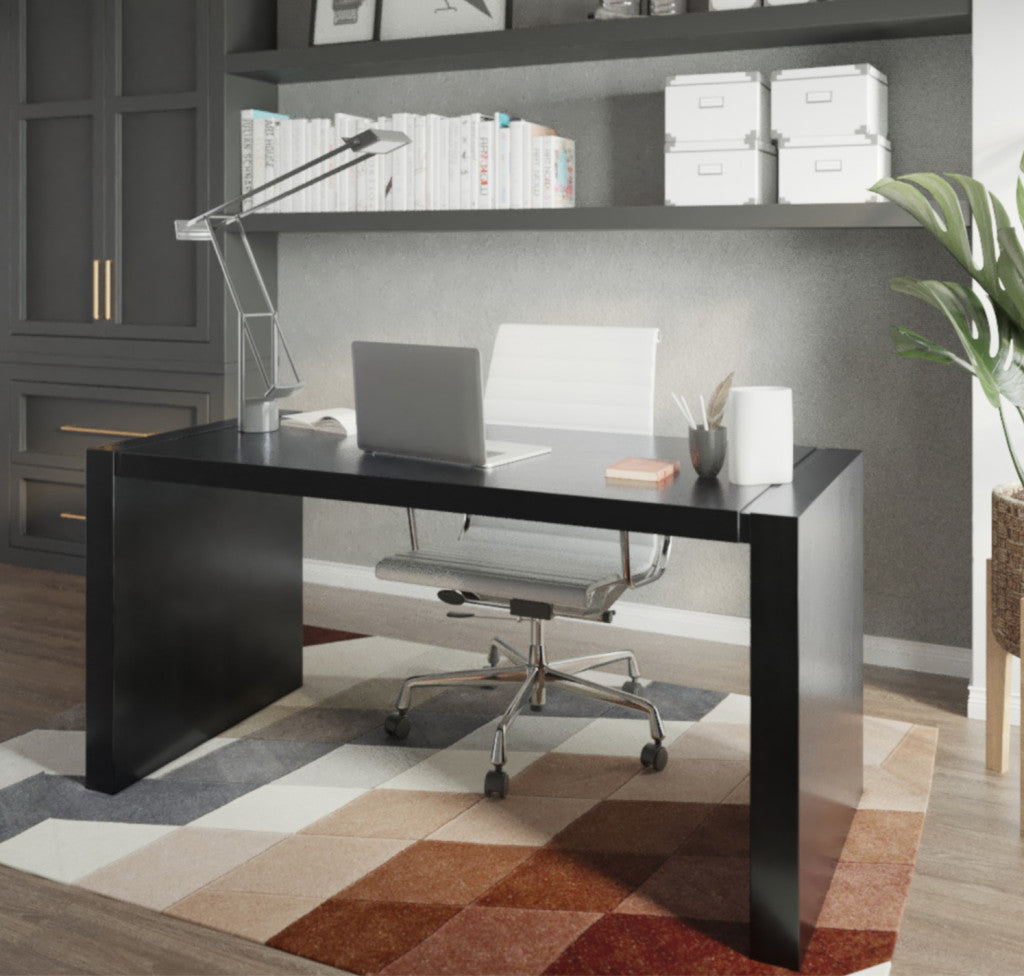 62" Espresso Wood U Shape Computer Desk