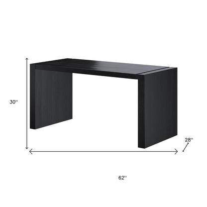 62" Espresso Wood U Shape Computer Desk