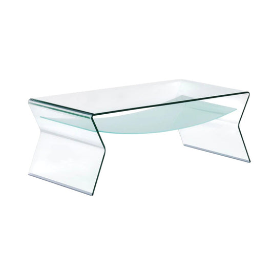 26" Clear Glass Coffee Table