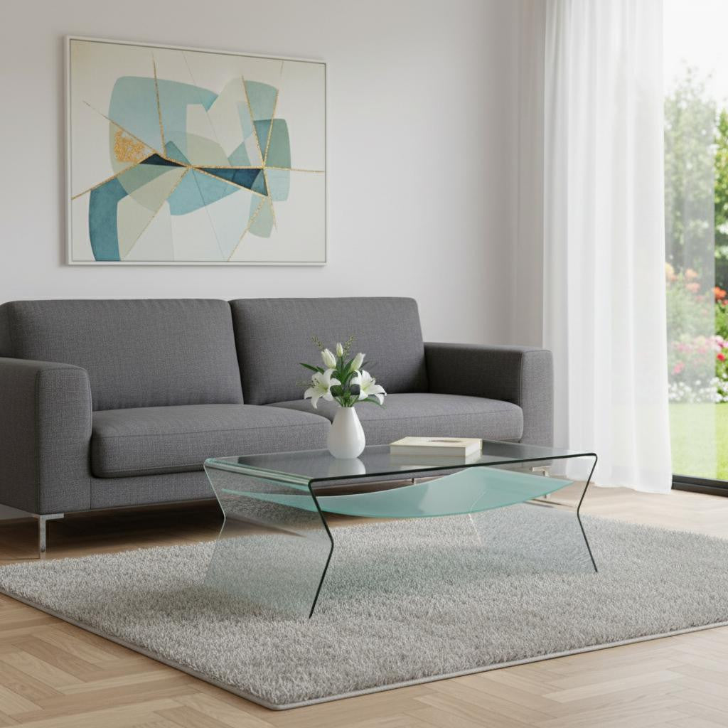 26" Clear Glass Coffee Table