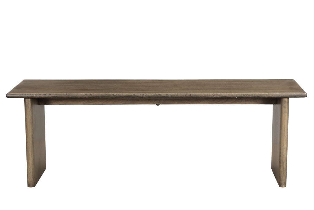 55" Brown Solid Wood Dining Bench