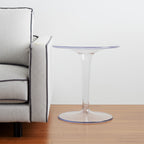 20" Clear Heavy Duty Plastic Indoor Outdoor Round Pedestal End Table