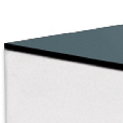 20" Black And White Mirrored Glass Square Cross Legs End Table