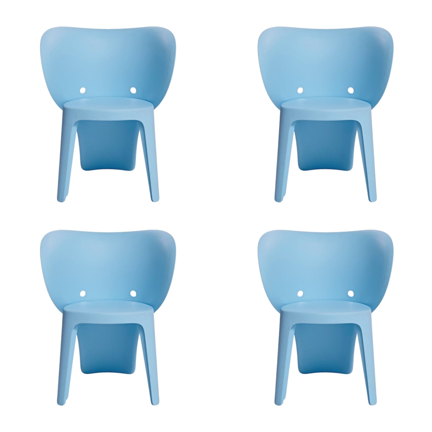Set Of Four Blue Heavy Duty Plastic Juvenile Chairs