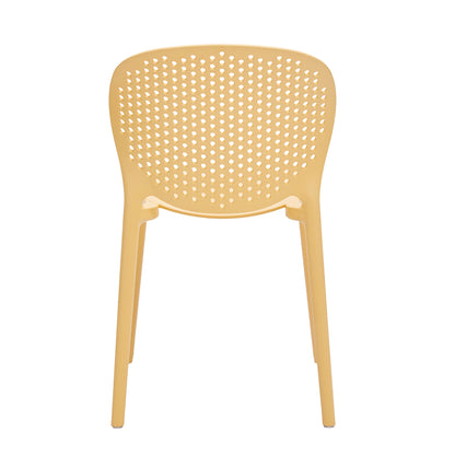 Set Of Four Yellow Heavy Duty Plastic Juvenile Chairs