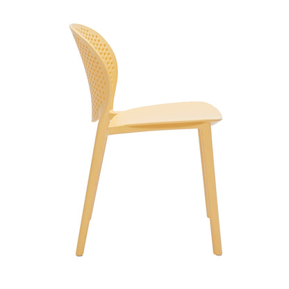 Set Of Four Yellow Heavy Duty Plastic Juvenile Chairs