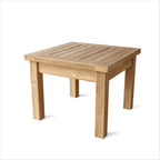 20" Natural Square Solid Wood Outdoor Side Table