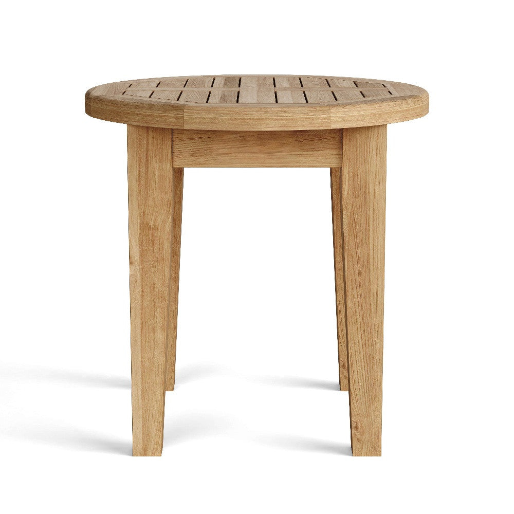 20" Natural Rounded Solid Wood Outdoor Side Table