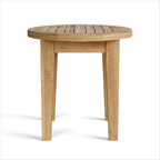 20" Natural Rounded Solid Wood Outdoor Side Table
