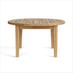 35" Natural Rounded Solid Wood Outdoor Coffee Table