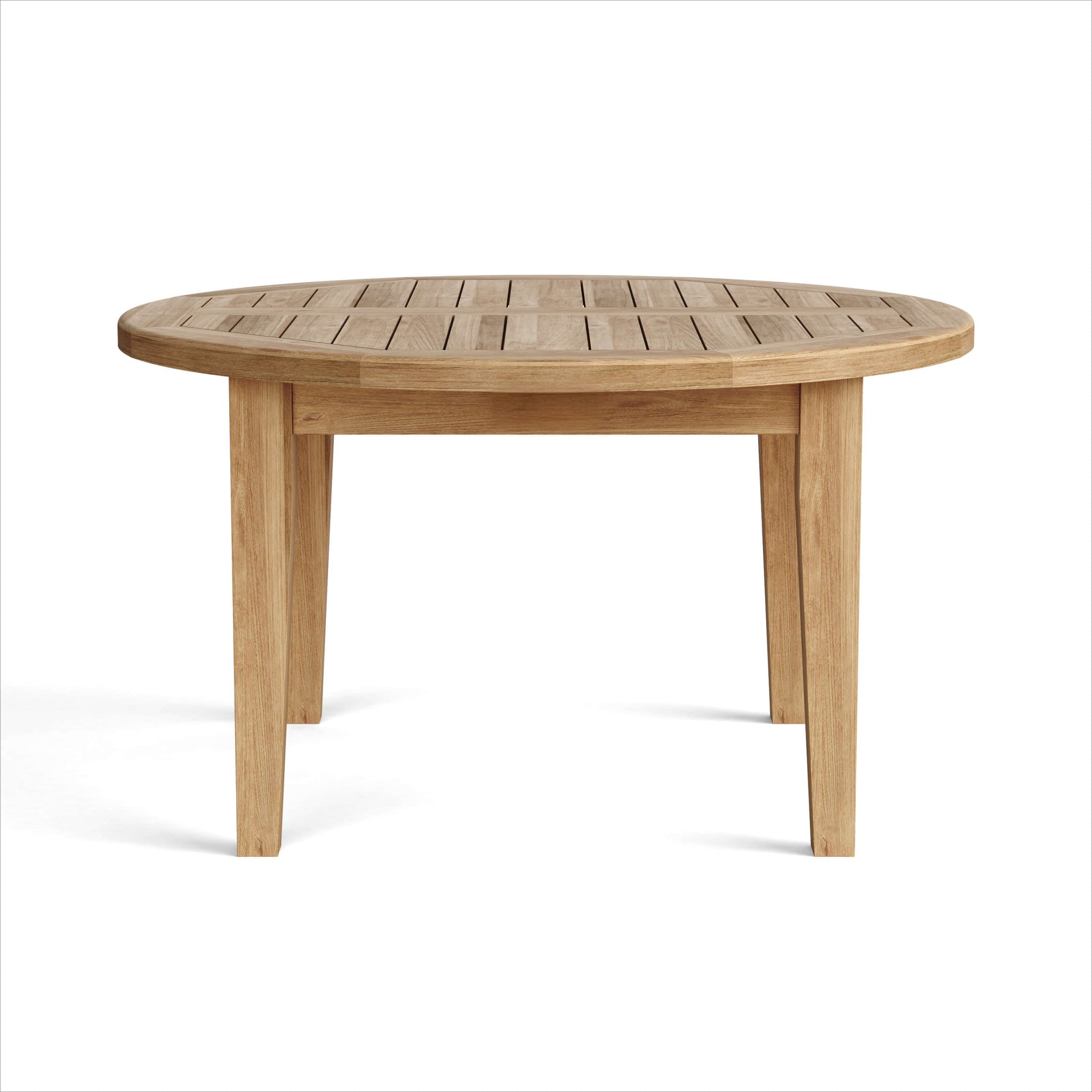 35" Natural Rounded Solid Wood Outdoor Coffee Table
