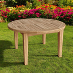 35" Natural Rounded Solid Wood Outdoor Coffee Table