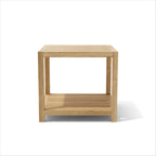 22" Natural Square Solid Wood Outdoor Side Table