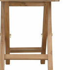 20" Natural Rounded Solid Wood Folding Outdoor Side Table