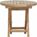 20" Natural Rounded Solid Wood Folding Outdoor Side Table